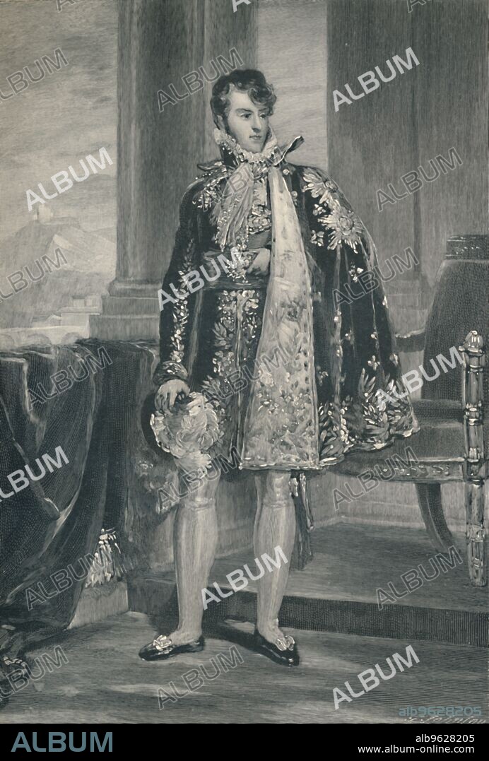 T JOHNSON. 'Prince Camillo Borghese - Second Husband of Pauline Bonaparte', c1810, (1896). Don Camillo Filippo Ludovico Borghese, Prince of Sulmona and of Rossano, Duke and Prince of Guastalla (1775-1832) married Napoleon's sister Pauline Bonaparte in 1803. Engraving after the painting by François Gérard. From Life of Napoleon Bonaparte, Volume II, by William Milligan Sloane. [The Century Co., Macmillan & Co., Limited, New York & London, 1896].