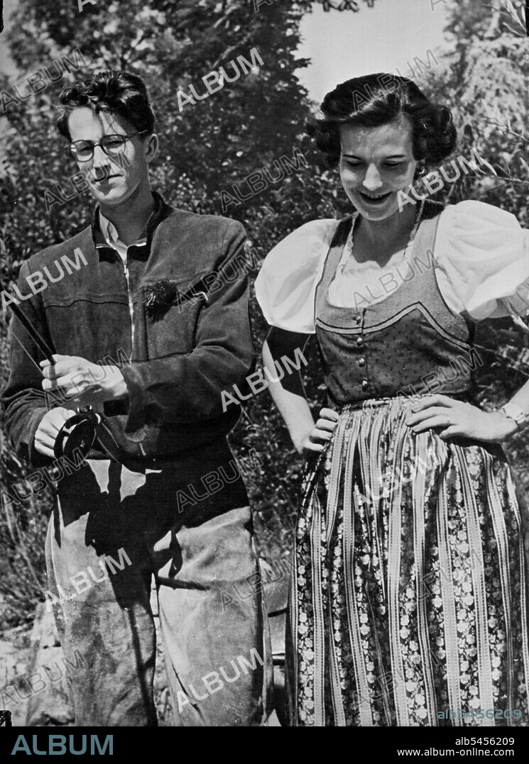 King Baudouin And His Stepmother -- Photographed during their Austrian summer holiday in 1952, King Baudouin of the Belgians with his stepmother, Princess De Rethy. May 4, 1953. (Photo by Camera Press).