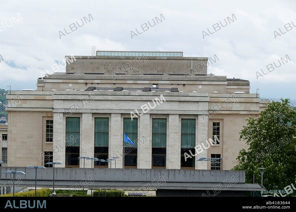 Palais des Nations. United Nations Headquarters. Geneva. Switzerland. This was the home of the League of Nations and is the present meeting place of the Conference on Disarmament.