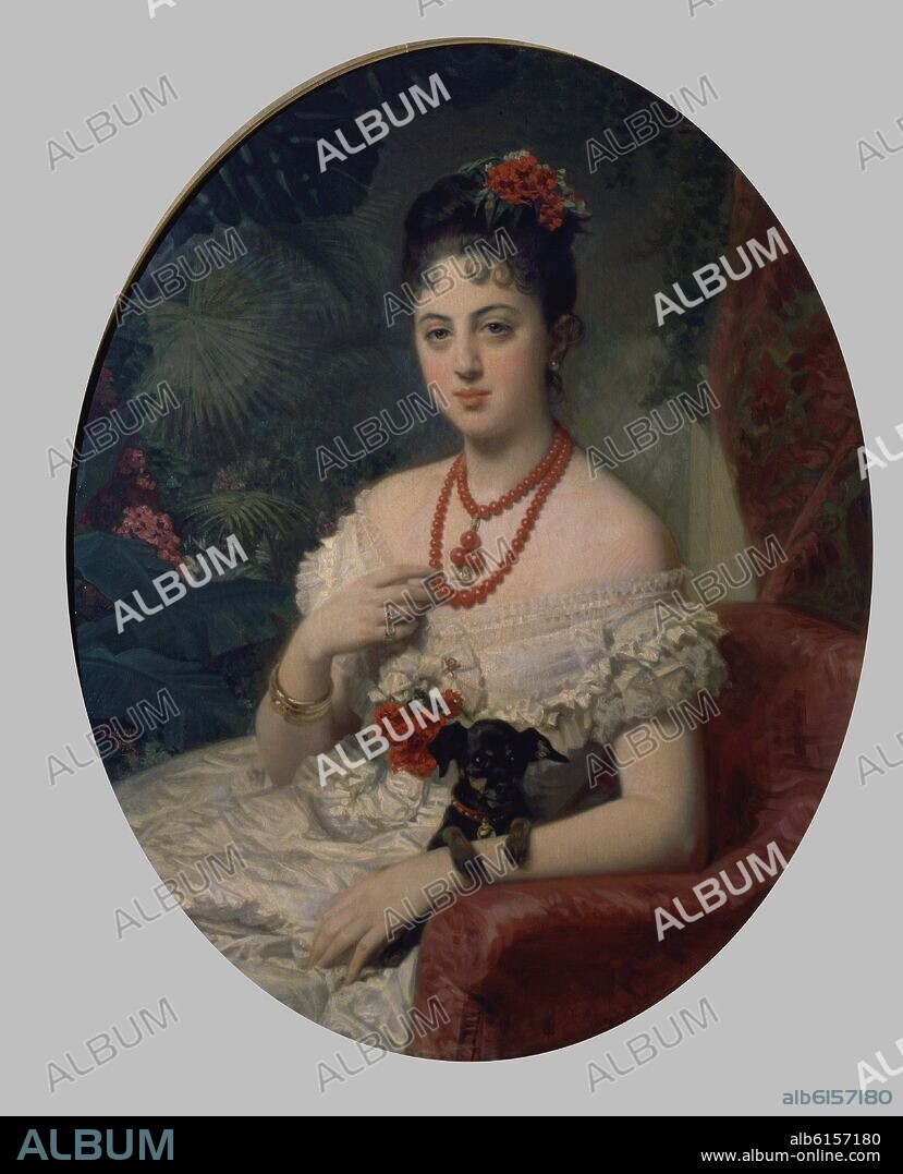 RAIMUNDO DE MADRAZO Y GARRETA (1841-1920). ROSARIO FALCO (1854-1904) DUQUESA DE ALBA Y CONDESA DE SIRUELA - SIGLO XIX.