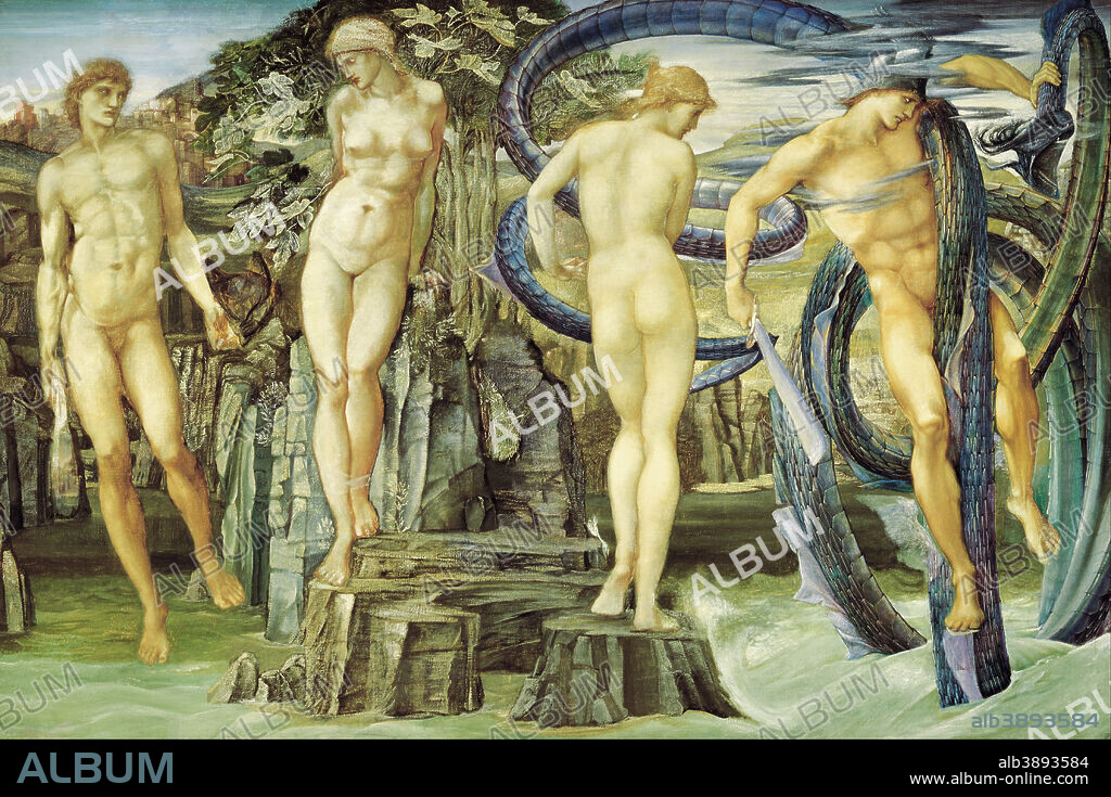 EDWARD BURNE-JONES. Perseus and Andromeda. Date/Period: 1876. Painting. Oil on canvas. Height: 152.20 mm (5.99 in); Width: 229 mm (9.01 in).