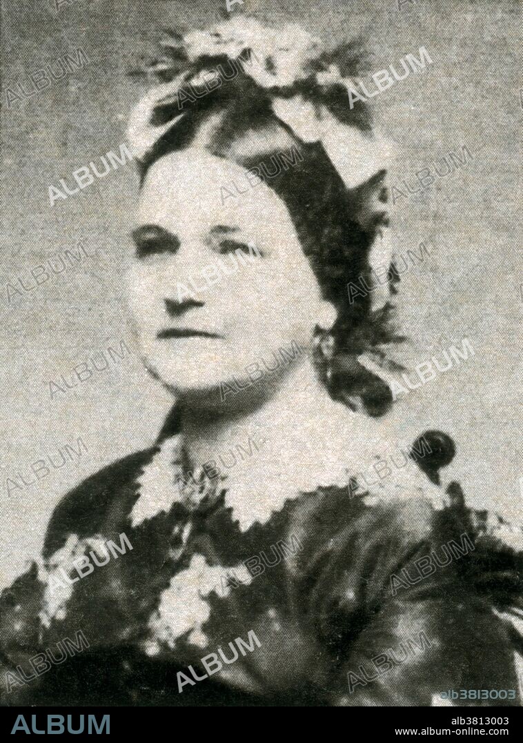 Mary Ann Todd Lincoln ( December 13, 1818 - July 16, 1882) was the wife of the 16th President of the United States, Abraham Lincoln, and was First Lady of the United States from 1861 to 1865. Mary was raised in comfort and refinement. She was regarded as witty and gregarious, with a grasp of politics. She was courted by Stephen A. Douglas, but chose to marry the self-taught, country lawyer Abraham Lincoln, who, ironically would defeat Douglas in their bid for presidential election. She suffered from severe headaches throughout her adult life as well as protracted depression. A history of public outbursts throughout Lincoln's presidency, as well as excessive spending, has led some historians and psychologists to speculate that Mary in fact suffered from bipolar disorder. She sat with her husband at Ford's Theatre, when he was shot in the head by an assassin. The United States Congress granted Mrs. Lincoln a life pension in the amount of $3,000 a year. The Lincoln's had four sons, but only Robert and Tad survived to adulthood, and only Robert outlived his mother. Her final years were marked by declining health and she died in 1882, age 63.