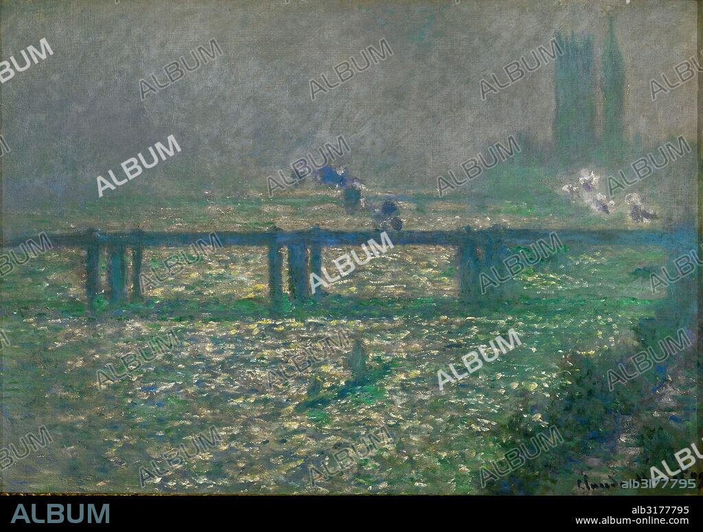 CLAUDE MONET. Puente Charing Cross, London, óleo sobre lienzo, 64,8 x 89,9 cm.