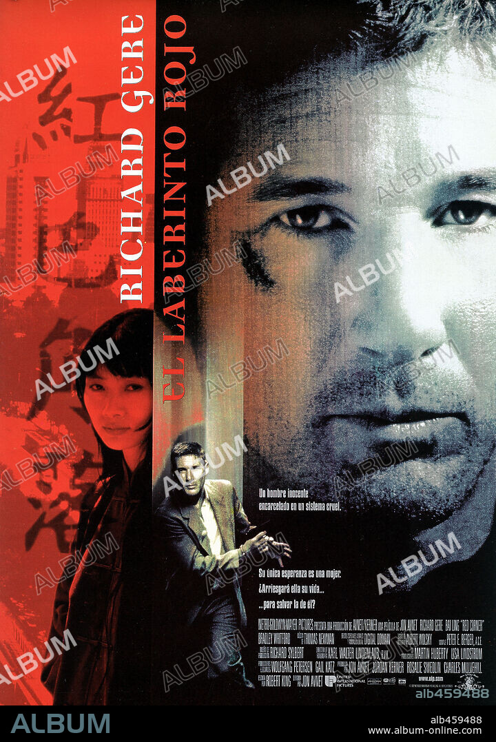 Poster of RED CORNER, 1997, directed by JONATHAN MICHAEL AVNET. Copyright WARNER BROTHERS.