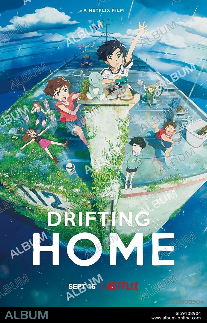 Poster de HOGAR A LA DERIVA, 2022 (AME WO TSUGERU HYORYU DANCHI), dirigida por HIROYASU ISHIDA. Copyright Studio Colorido.