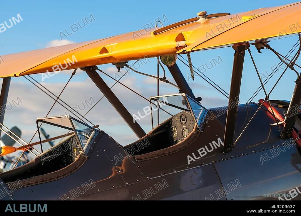 Cockpit of a 1942 Boeing Stearman 75 Bi-plane.