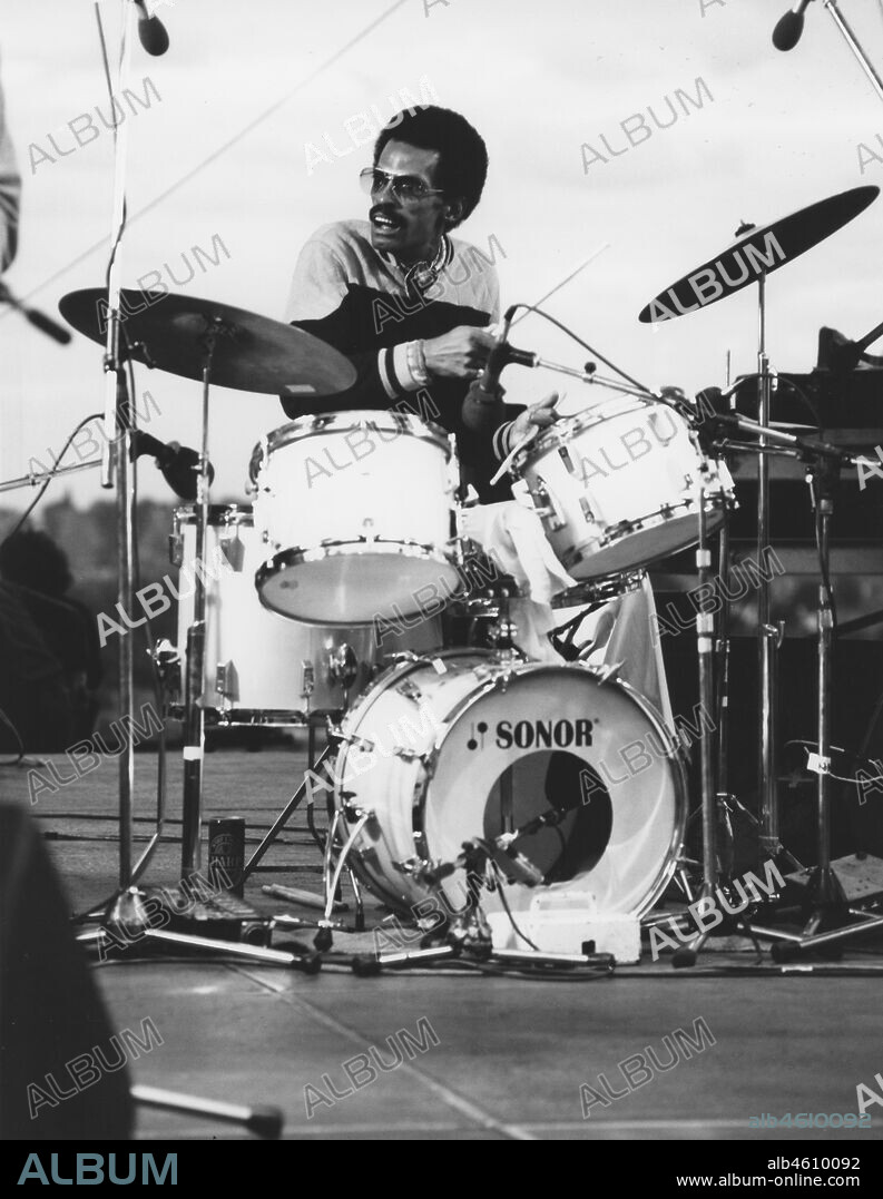BRIAN FOSKETT. Dannie Richmond, Mingus Dynasty, Capital Radio Jazz Festival, Alexandra Palace, London, 1979.