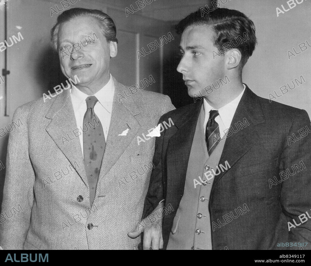 Hana Schmidt - Issersted with his son Peter who is interpreter. Peter is also known as Peter Smith. July 22, 1953. (Photo by Bert Power/Fairfax Media).