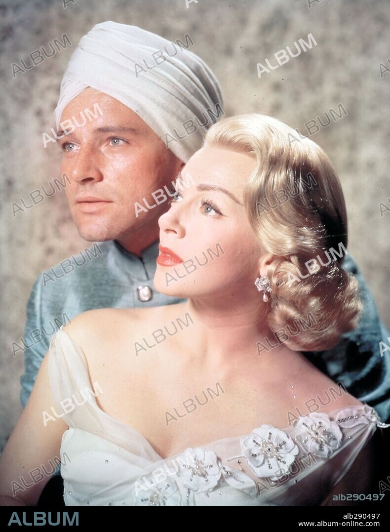 LANA TURNER y RICHARD BURTON en LAS LLUVIAS DE RANCHIPUR, 1955 (THE RAINS OF RANCHIPUR), dirigida por JEAN NEGULESCO. Copyright 20TH CENTURY FOX.