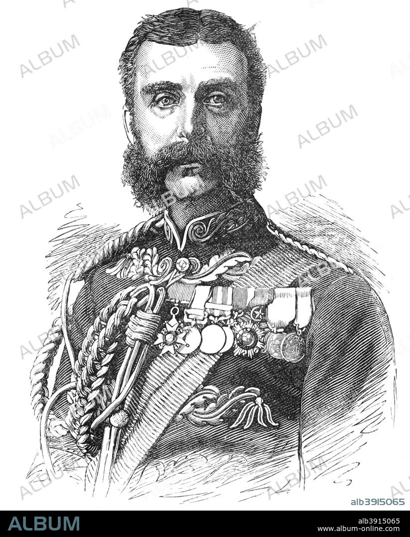 'Lord Chelmsford', c1880. Frederic Augustus Thesiger, 2nd Baron Chelmsford (1827-1905), military commander. Episode of the Anglo-Zulu Wars (1879-1896). From British Battles on Land and Sea, Vol. IV, by James Grant. [Cassell Petter & Galpin, London, Paris & Melbourne, c1880].