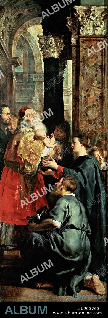 Peter Paul Rubens / 'El descendimiento de la cruz. Panel derecho: Presentación de Jesús en el Templo', 1612-1614, Óleo sobre lienzo.