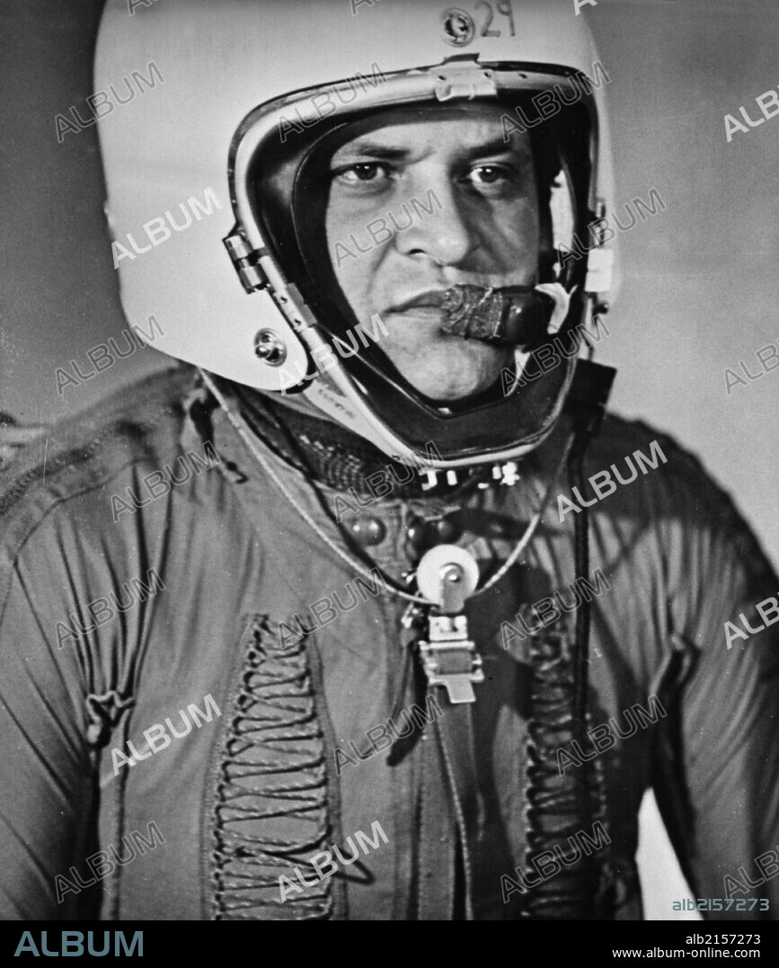 U2 spy plane pilot francis gary powers in his helmet and flight suit after he was shot down over soviet territory on may 1st, 1960, ussr.