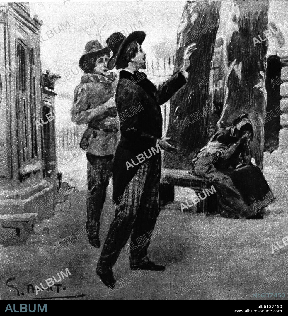 AMATO G. DIBUJO PARA LA OPERA LA BOHEME DE PUCCINI.