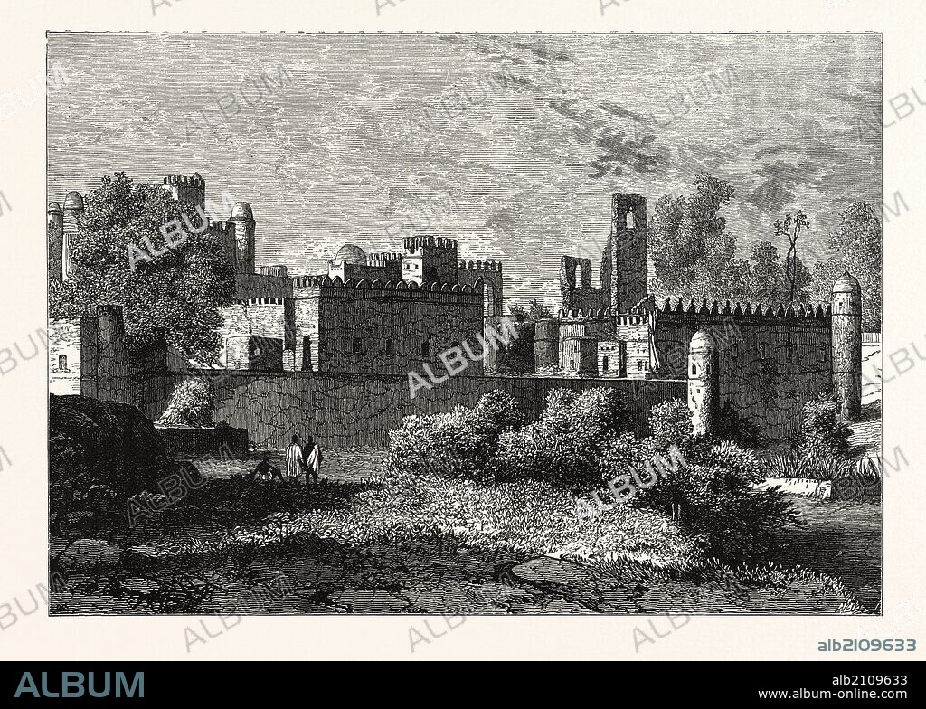 THE ROYAL PALACE AT GONDAR, THE ANCIENT CAPITAL OF ABYSSINIA. Ethiopia, Ethiopian Empire. Gondar or Gonder is a city and separate woreda in Ethiopia, which was once the old imperial capital and capital of the historic Begemder Province.
