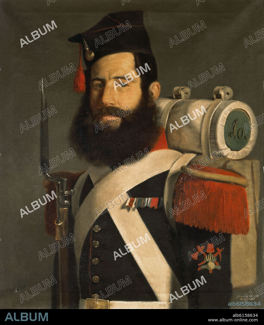 FRANCISCO JAVIER URRUTIA GARCHITORENA. 'José Robles. Gastador del Regimiento de Murcia', 1841, Óleo sobre lienzo, 72 x 62,5 cm, CE0097.