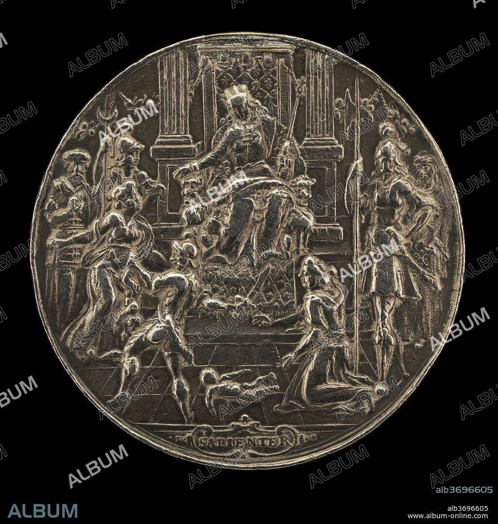 DANIEL SAILER. Judgment of Solomon [obverse]. Dated: c. 1625. Dimensions: overall (diameter): 4.5 cm (1 3/4 in.)  gross weight: 20.57 gr (0.045 lb.)  axis: 12:00. Medium: silver.