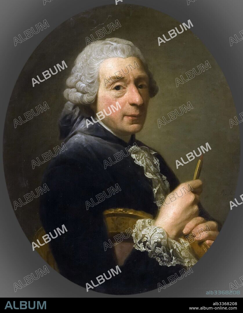 ALEXANDER ROSLIN. Portrait of François Boucher (1703-1770).