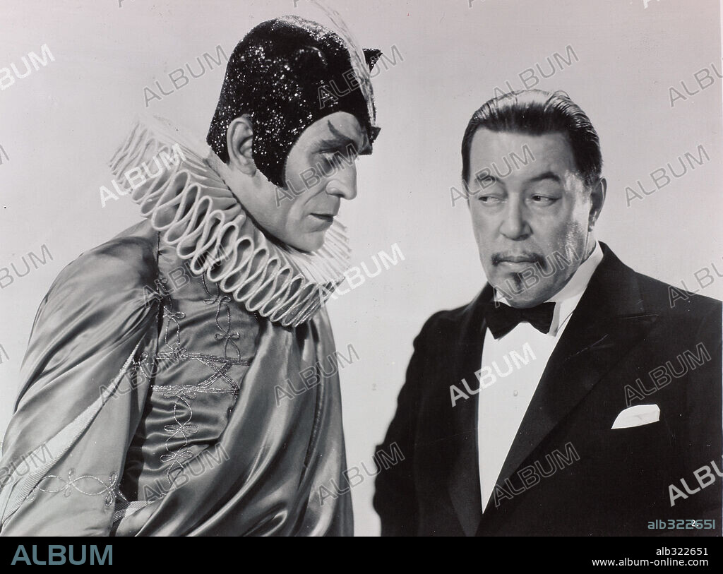 BORIS KARLOFF and WARNER OLAND in CHARLIE CHAN AT THE OPERA, 1936, directed by H. BRUCE HUMBERSTONE. Copyright 20TH CENTURY FOX.