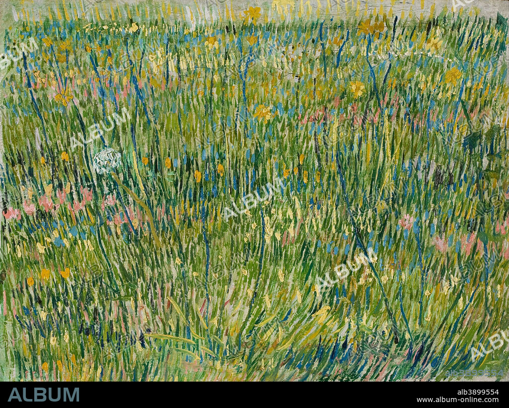VINCENT VAN GOGH. Grasgrond Patch of grass. Date/Period: 1887. Painting. Oil on canvas. Height: 300 mm (11.81 in); Width: 390 mm (15.35 in).