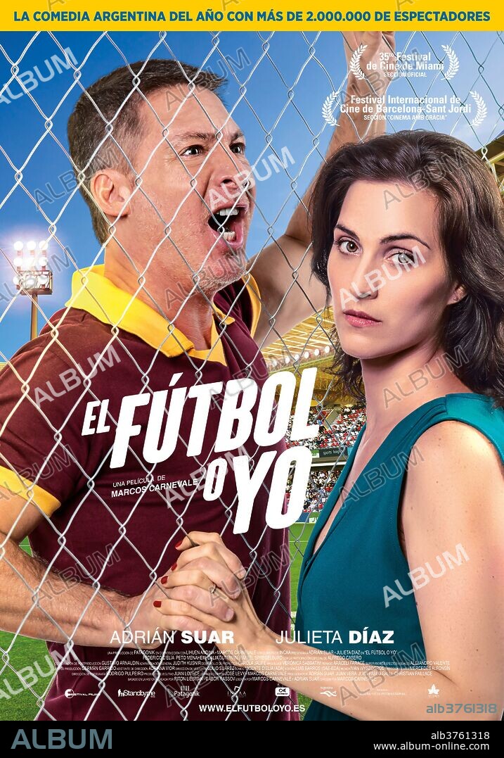 ADRIAN SUAR y JULIETA DIAZ en EL FUTBOL O YO, 2017, dirigida por MARCOS CARNEVALE. Copyright PATAGONIK FILM GROUP.