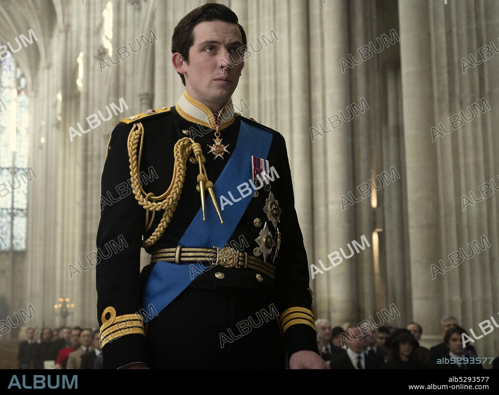 CARLOS I DE INGLATERRA, Elisabeth II d'Angleterre and JOSH O'CONNOR. JOSH O'CONNOR in THE CROWN, 2016, directed by PETER MORGAN. Copyright LEFT BANK PICTURES/SONY PICTURES TV PROD UK.