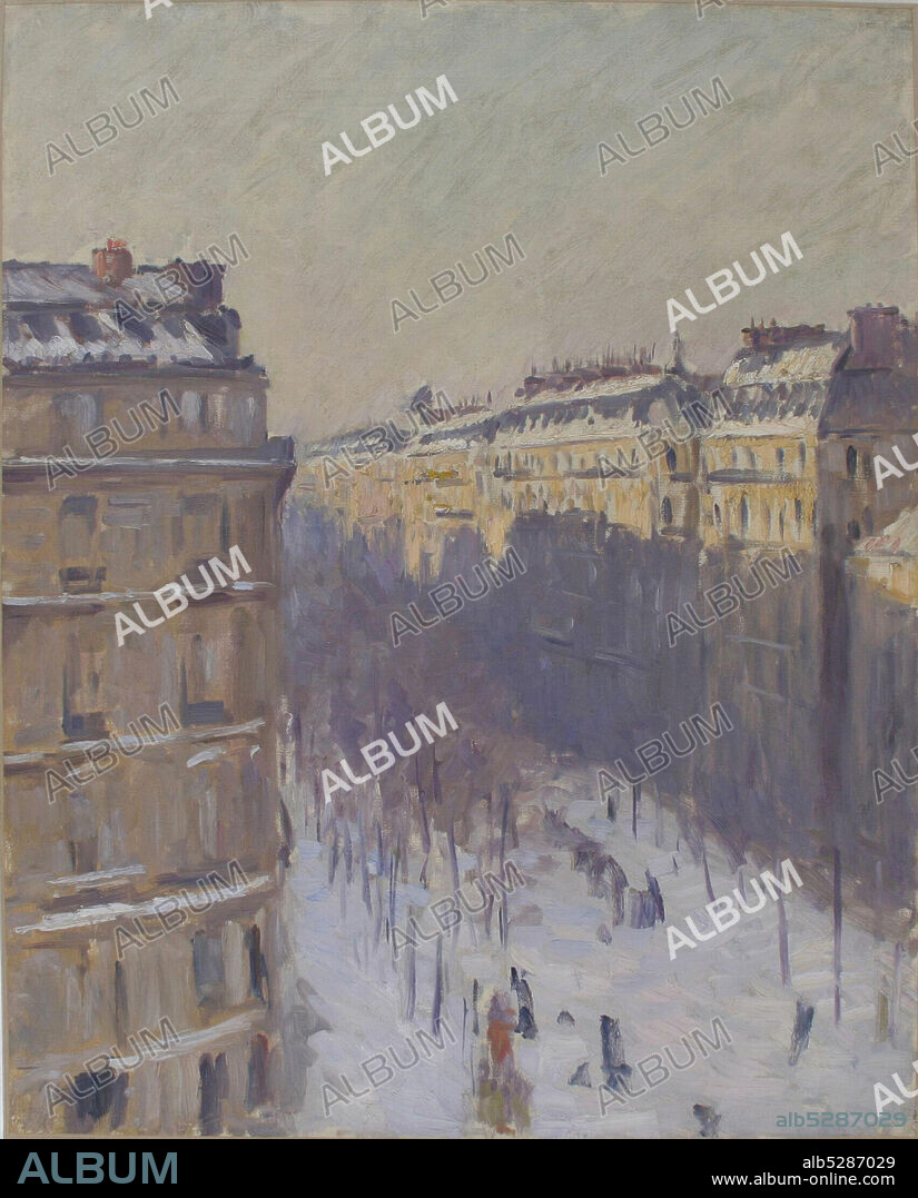 GUSTAVE CAILLEBOTTE. Boulevard Haussmann, effet de neige.