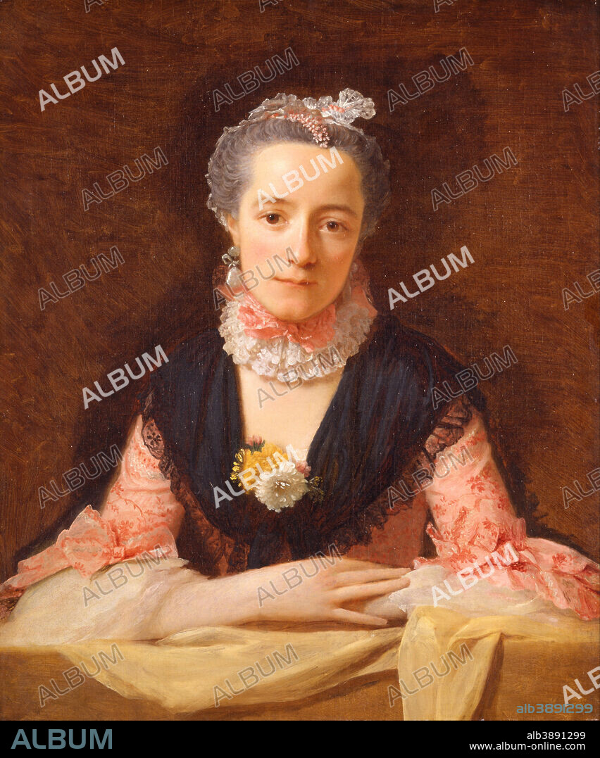 ALLAN RAMSAY. Lady in a Pink Silk Dress. Date/Period: Ca. 1762. Painting. Oil on canvas. Height: 762 mm (30 in); Width: 640 mm (25.19 in).