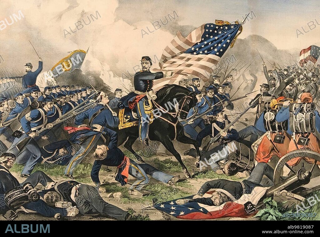 Battle of Williamsburg; Battle of Fort Magruder; was an American Civil War battle fought as part of the Peninsula Campaign on 5 May (1862) at Williamsburg; Virginia; America; Historical; digitally restored reproduction from a 19th century original.