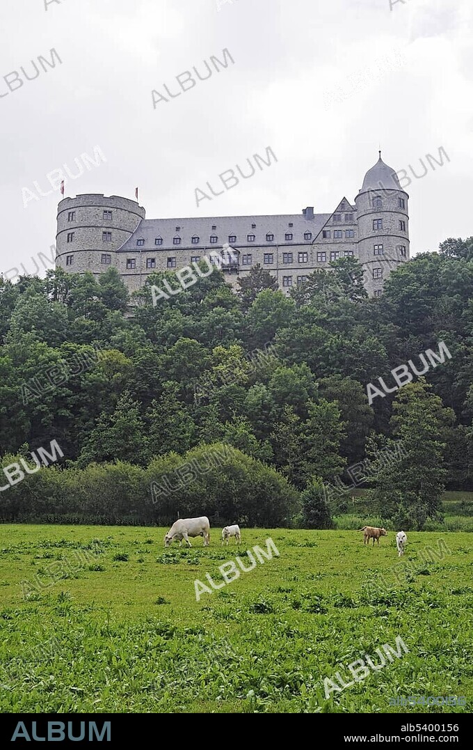 Overview, landscape, Wewelsburg, triangular castle, former Nazi cult and terror center of the SS, today historical museum, hostel, Bueren, Paderborn, North Rhine-Westphalia, Germany, Europe