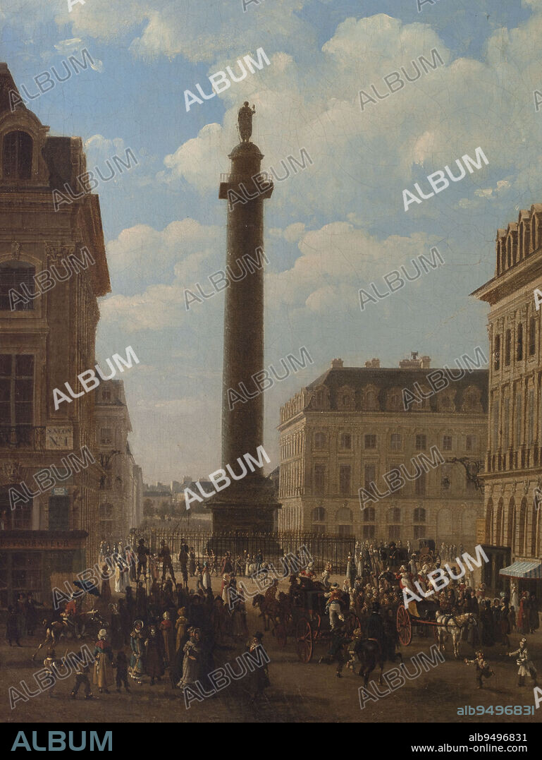 Place Vendôme and rue de Castiglione, with the ruins of the Church of the Feuillants, Bouhot, Étienne, Painter, Circa 1808, Painting, Dimensions - Work: Height: 81 cm, Width: 99 cm.