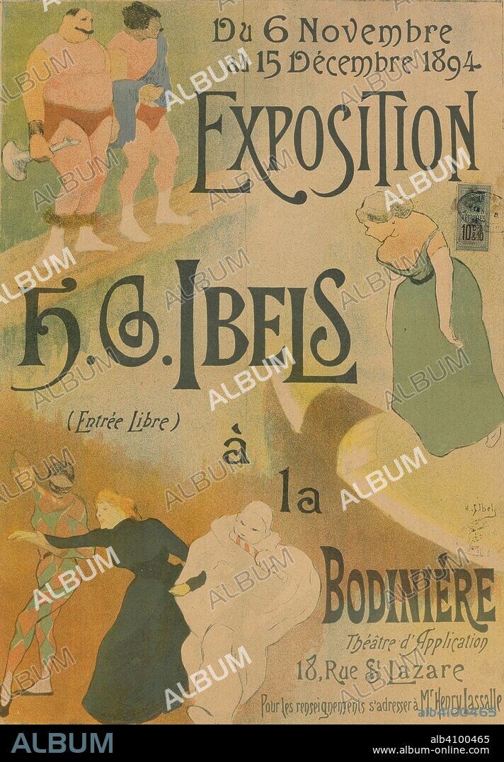 PIERRE BONNARD and EDOUARD VUILLARD. Poster for Henri Gabriel Ibels' one-man show at La Bodinière (Théâtre d'Application, 6 November - 15 December 1894). Dimensions: 58.5 cm x 41.5 cm, 57.4 cm x 40.5 cm, 55 cm x 38.4 cm.