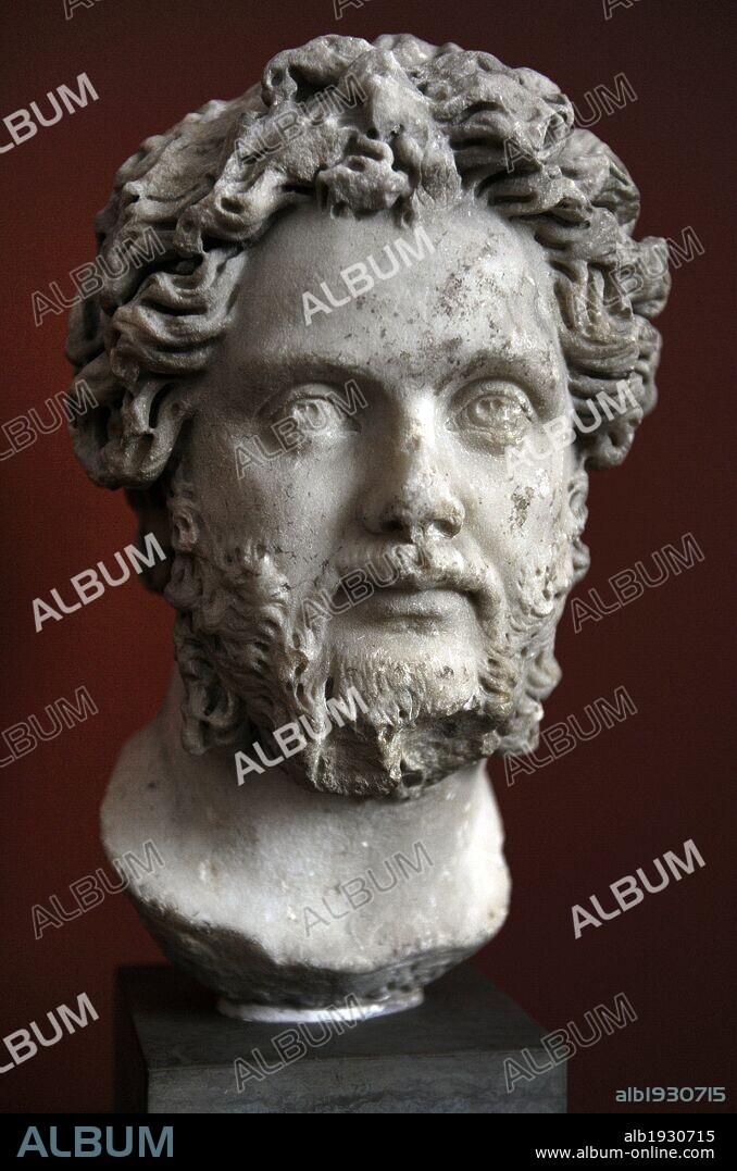 SEPTIMO SEVERO, Lucio (Lucius Septimius Severus) (Leptis Magna, 146 d. C-York, 211 d. C). Emperador romano (198 d. C-211 d. C). Fundador de la dinastía de los Severos. MUSEO CARLSBERG GLYPTOTEK. Copenhague. Dinamarca. Norte Europa.