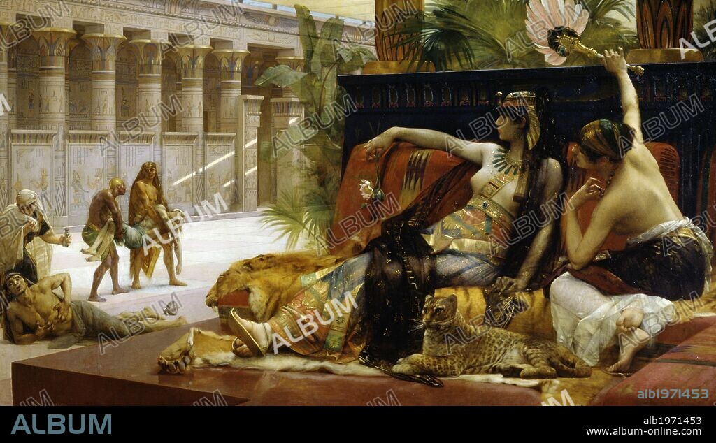 Cleopatra testing poison on death row prisoners, 1887, by Alexandre Cabanel (1823-1889), oil on canvas. End of the Ptolemaic Kingdom, Egypt, 1st century BC.