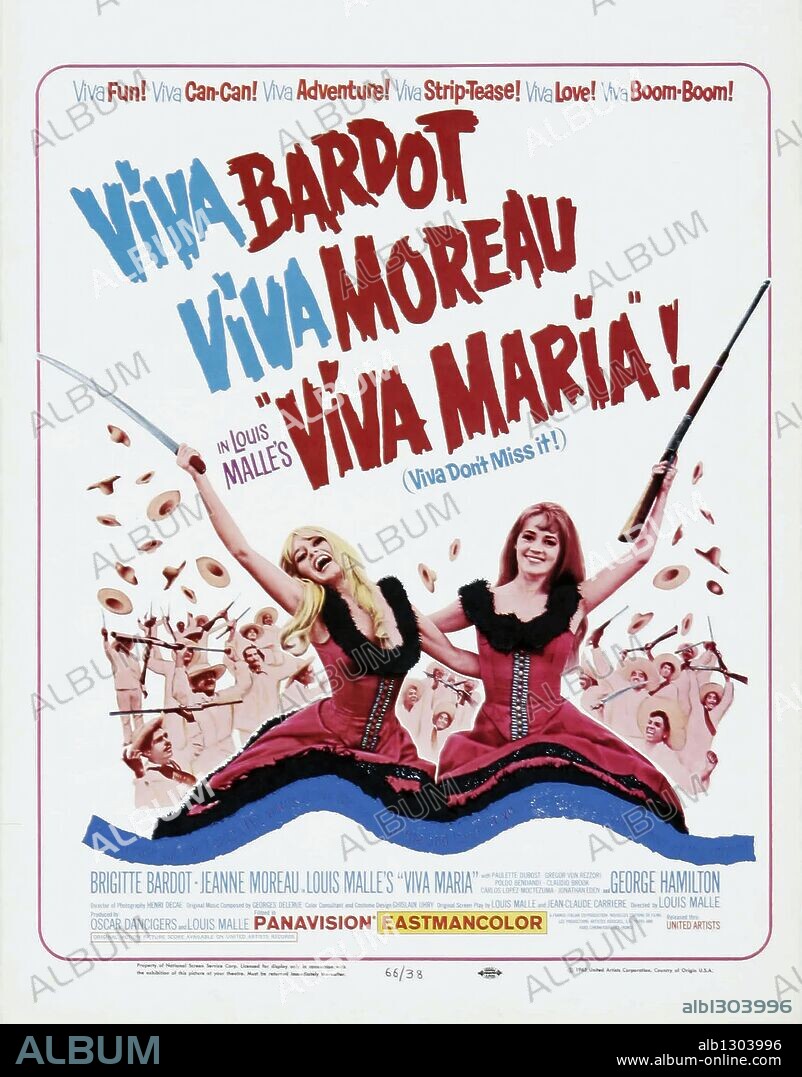 Poster of VIVA MARIA!, 1965, directed by LOUIS MALLE. Copyright UNITED ARTISTS.