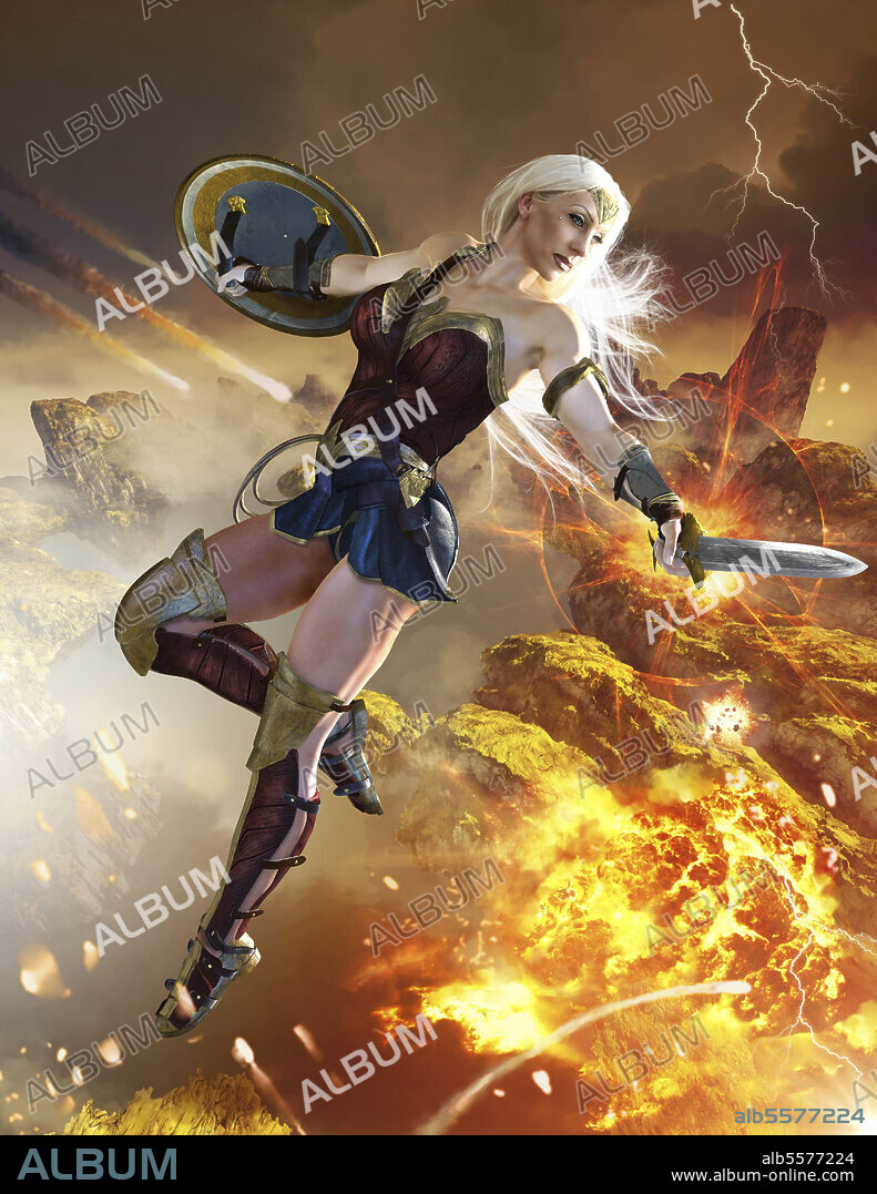 Wonder Woman, blond hair.