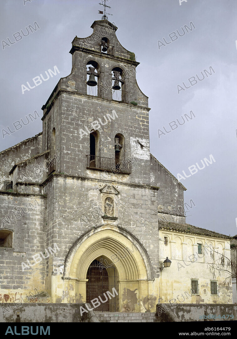 FACHADA PRINCIPAL DE LA IGLESIA DE SAN LUCAS DE JEREZ DE LA FRONTERA EMPEZO A CONSTRUIRSE EN 1248 EN ESTILO MUDEJAR CON MODIFICACIONES.