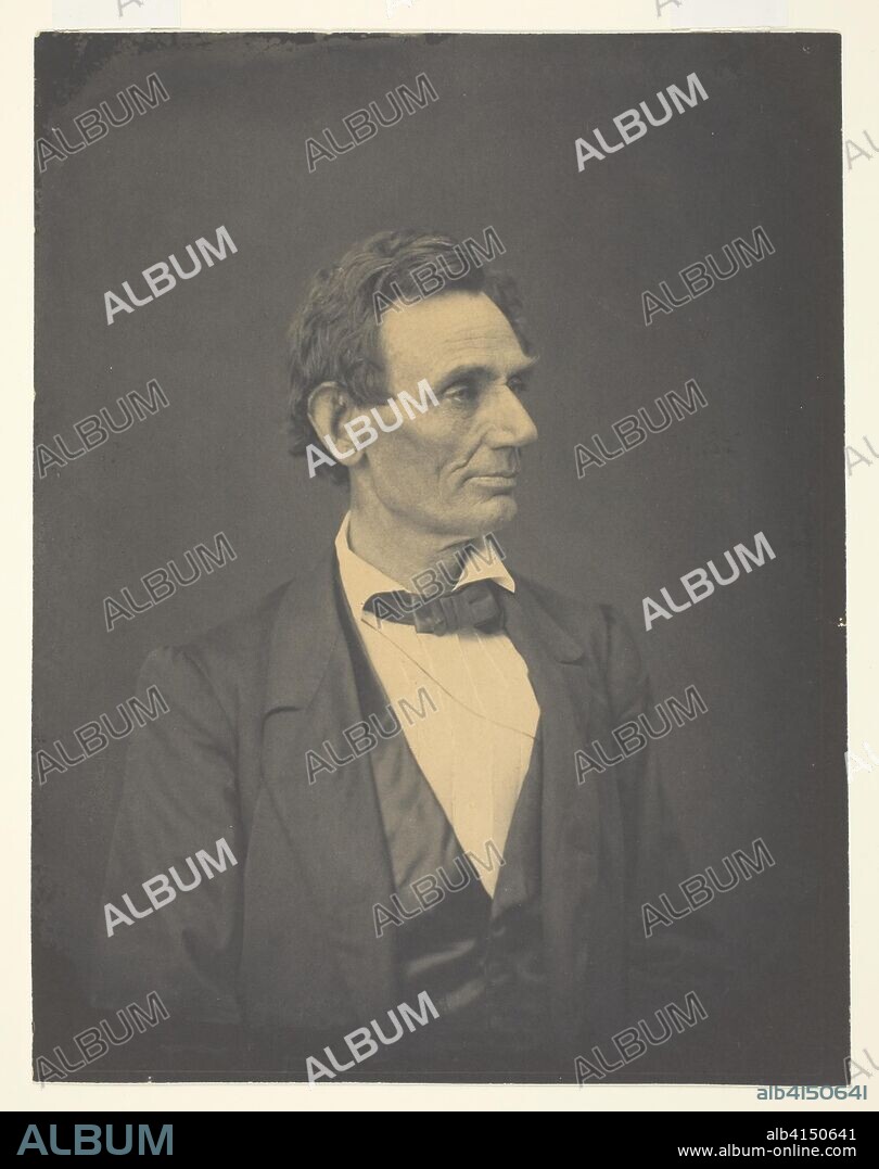 Abraham Lincoln, Springfield, Illinois. Alexander Hesler (American, born Canada, 1823-1895); printed by George B. Ayers (American, 1829-1905). Date: 1860. Dimensions: 22.7 x 17.7 cm (image/paper). Platinum print. Origin: United States.