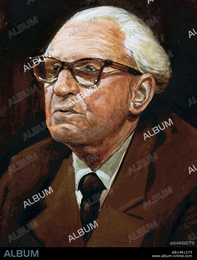 HERBERT MARCUSE (1898-1979). Filósofo y sociólogo alemán, miembro de la 'Escuela de Frankfurt'. S. XX. Dibujo.