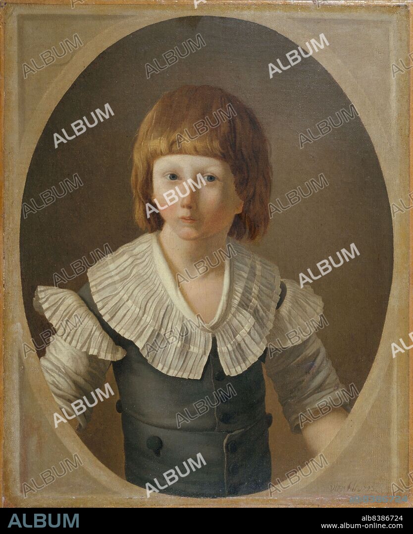 JOSEPH-MARIE VIEN THE ELDER. Portrait of Louis XVII (1785-1795), at Temple prison, 1793.