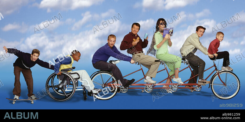 BRYAN CRANSTON, ERIK PER SULLIVAN, FRANKIE MUNIZ, JANE KACZMAREK, JUSTIN BERFIELD und MASTERSON, CHRISTOPHER in MALCOLM IN THE MIDDLE, 2000, unter der Regie von KEN KWAPIS. Copyright FOX. temporada 3.