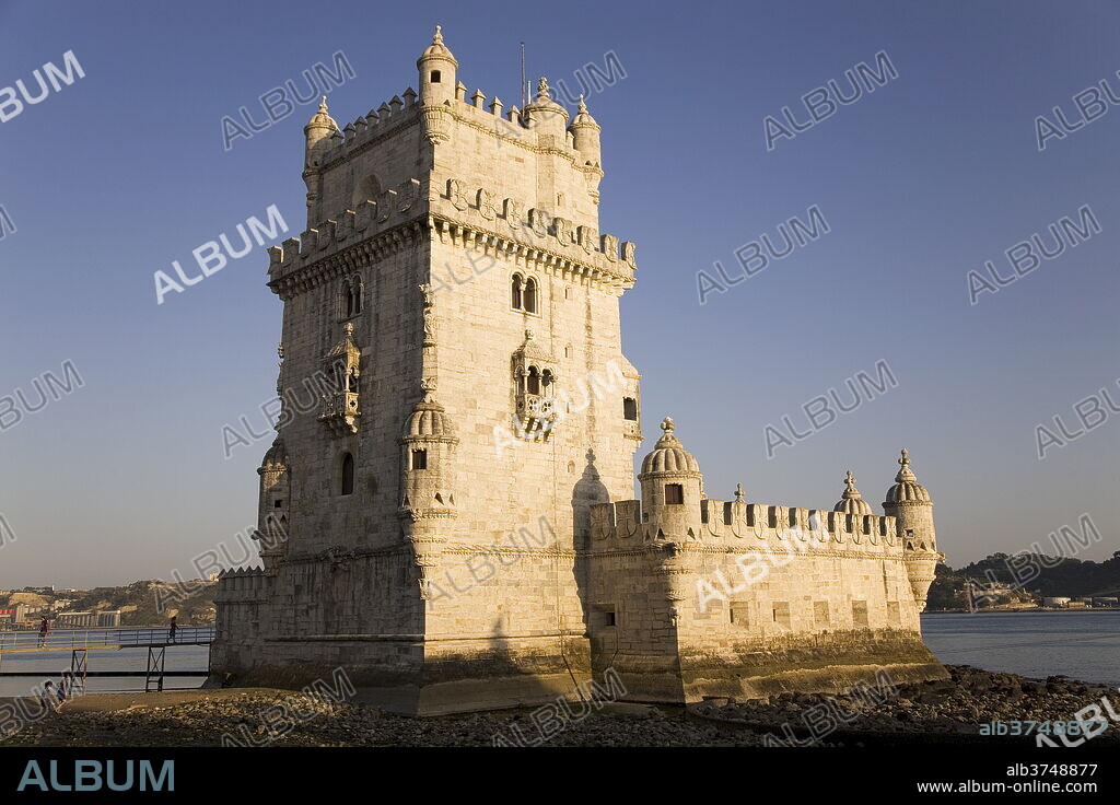 The manueline style Tower of Belem, built between 1515 and 1521 as a watchtower for the port of Lisbon, UNESCO World Heritage Site, Portugal, Europe.