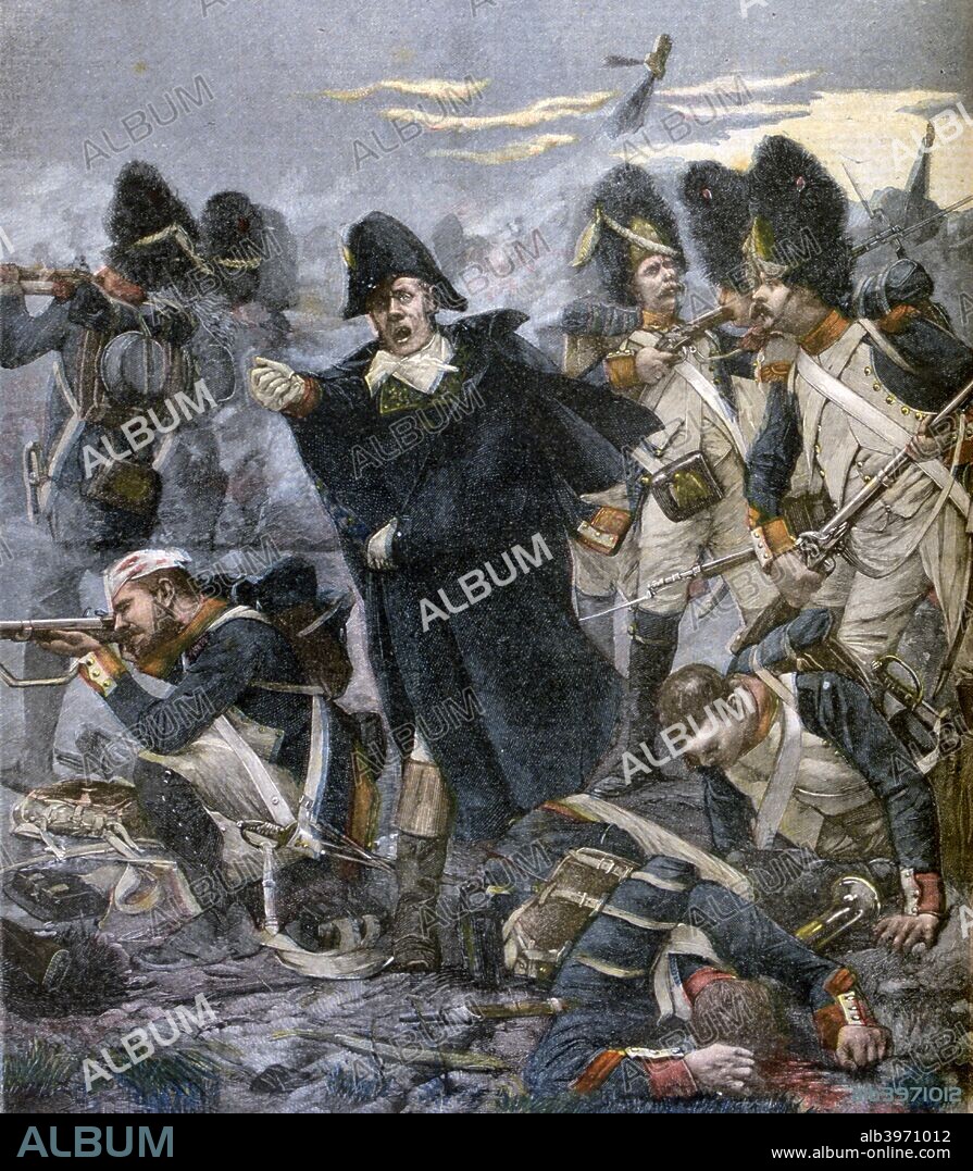 'Pierre Cambronne', 1891. Pierre Cambronne, later Pierre, Viscount Cambronne (1770-1842), was a General of the French Empire. He fought during the wars of the Revolution and the Napoleonic Era. He was wounded at the Battle of Waterloo. A print from a supplement to the Le Petit Journal, 6th June 1891.
