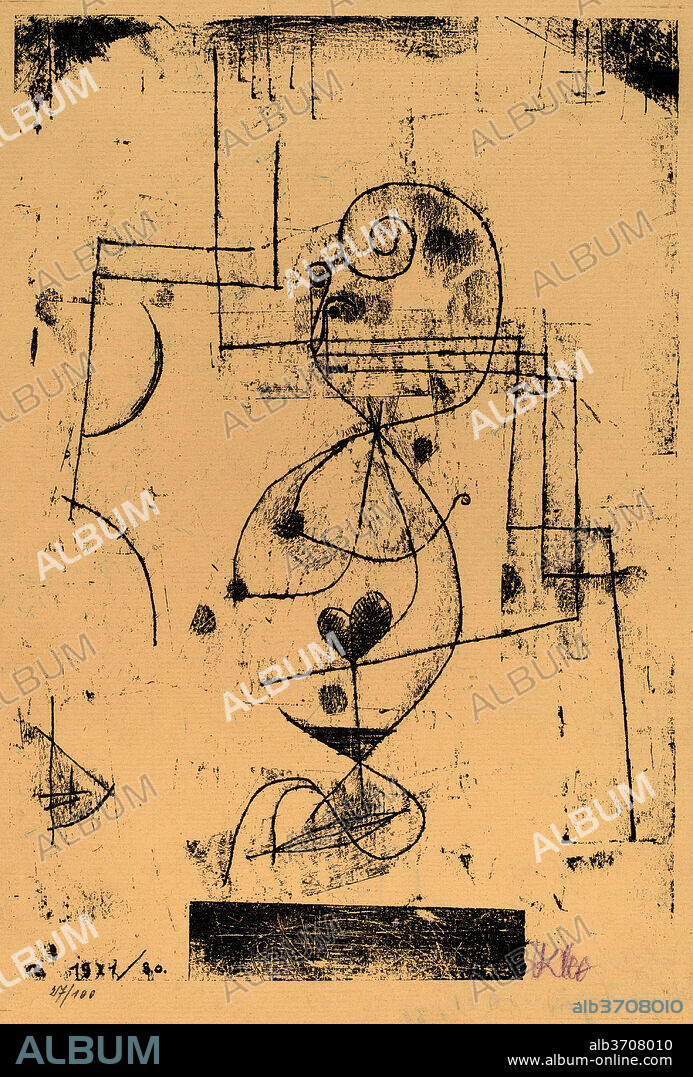 PAUL KLEE. Queen of Hearts (Herzdame). Dated: 1921. Medium: lithograph.
