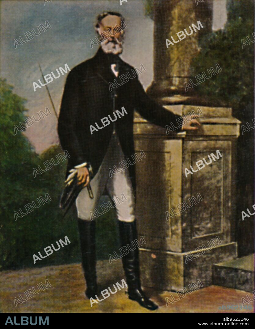 'Alfred Krupp 1812-1887', 1934. Alfred Krupp (1812-1887), German inventor, industrialist and steel magnate, part of the prominent 400-year-old German dynasty from Essen famous for their production of steel, artillery, ammunition, and other armaments. From "Die Großen der Weltgeschichte". [Eckstein-Halpaus, Dresden, 1934].