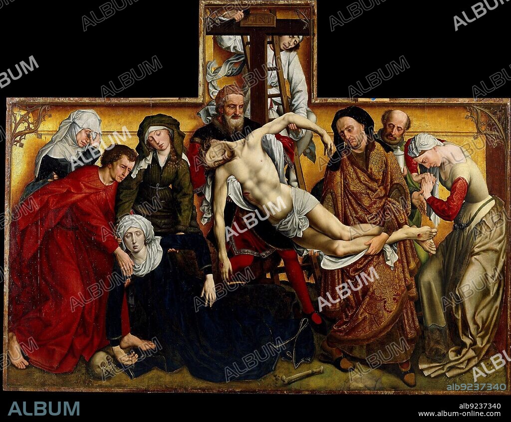 ANONYMOUS (WORK COPIED FROM: WEYDEN, ROGIER VAN DER)/ The Descent from the Cross, 16th century. Oil on panel, 200 x 263 cm. Origin
Madrid, Royal Convent of Santa María de los Ángeles, of Franciscan Poor Clares (donation of Leonor de Mascareñas), 1564-1835; Trinity Museum, 1835-1872.
LOCATION: Granada - Royal Chapel of Granada (Storage).