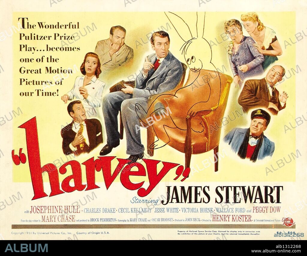 Poster of HARVEY, 1950, directed by HENRY KOSTER. Copyright UNIVERSAL PICTURES.