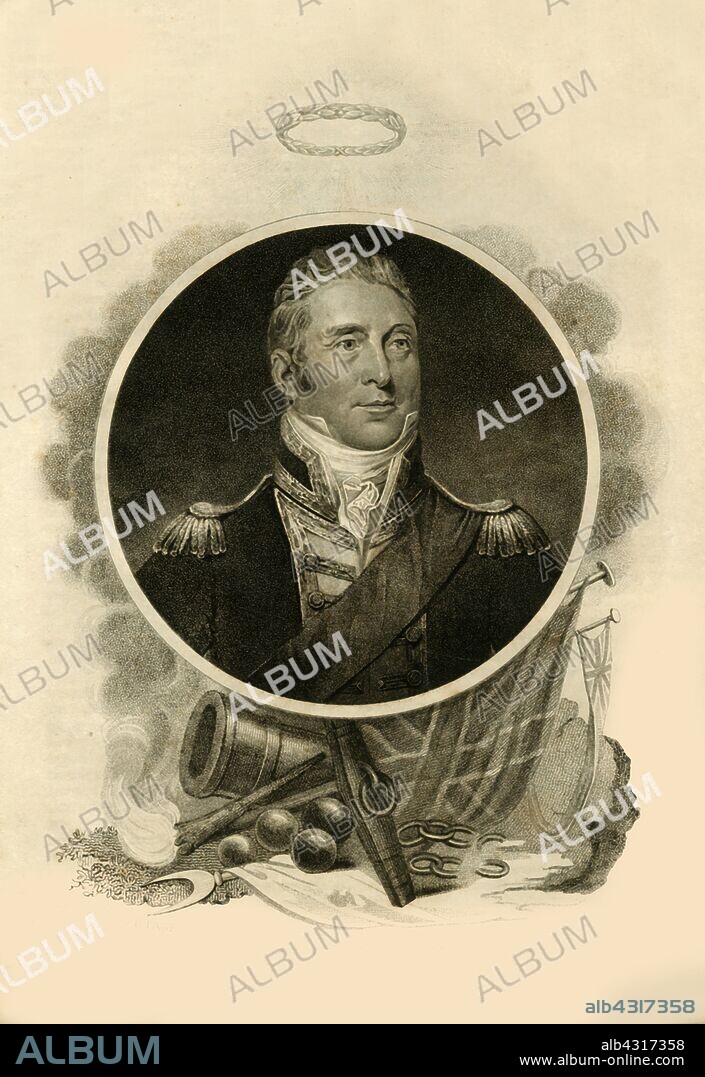 'Lord Exmouth', (1757-1833), 1816. Admiral Edward Pellew (1757-1833) British naval officer during the American War of Independence, French Revolutionary Wars, and Napoleonic Wars. From "The History of the War, from the Commencement of the French Revolution to the Present Time, Vol. III", by Hewson Clarke, Esq. [T. Kinnersley, Limited, London, 1816].