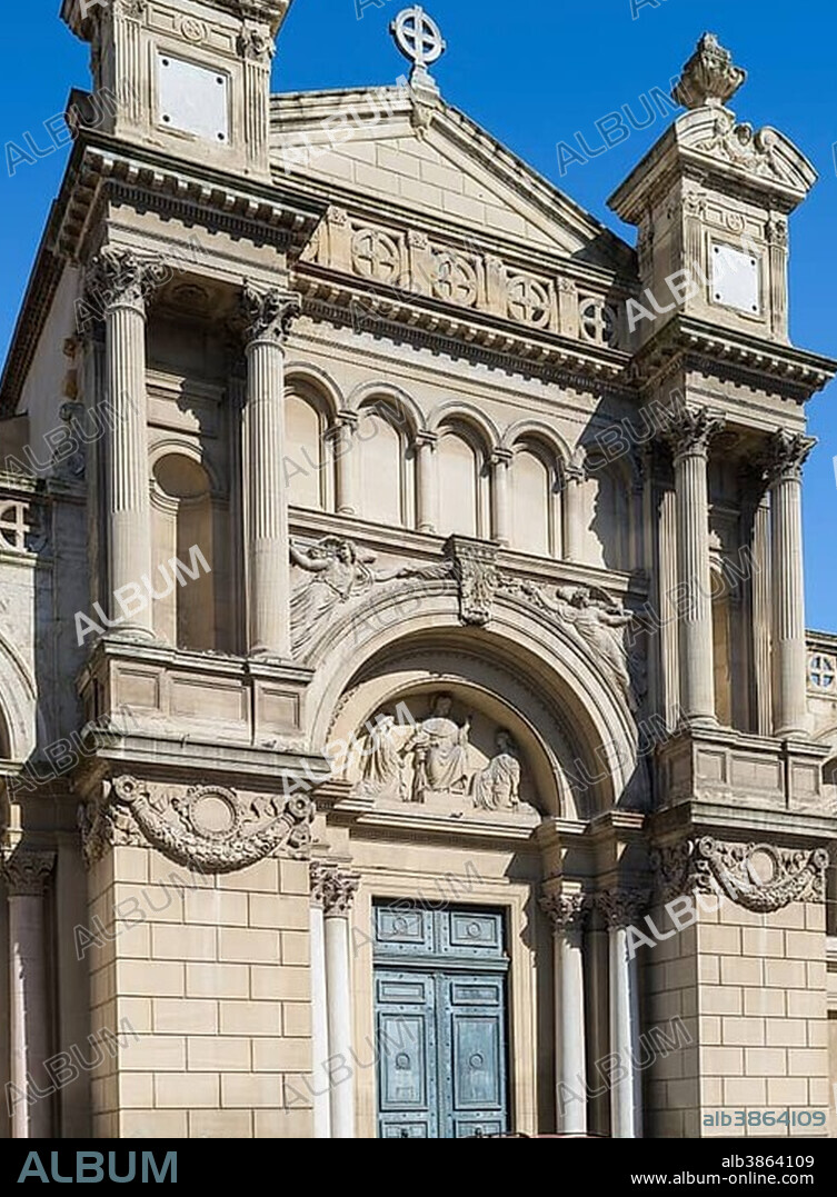 Eglise de la Madeleine, Magdalene Church, baptistery of Paul Cézanne, facade 19th century., historic centre, Aix-en-Provence, Provence-Alpes-Côte d'Azur, France