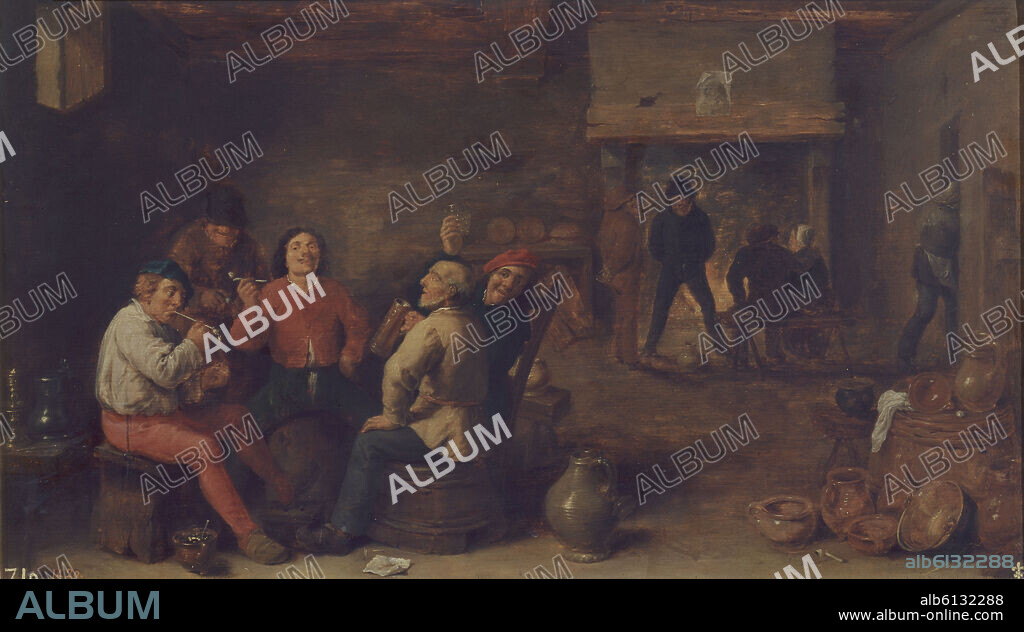 ADRIAEN BROUWER. FUMADORES Y BEBEDORES - SIGLO XVII - BARROCO FLAMENCO.
