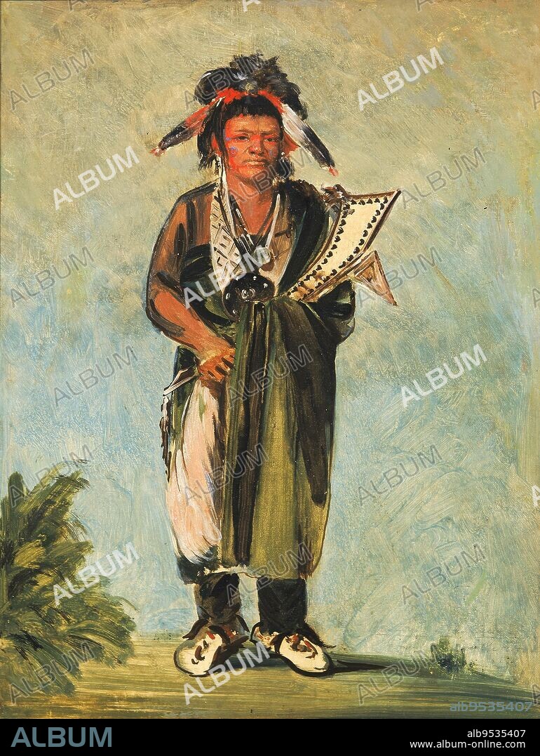 GEORGE CATLIN. Wah-kón-ze-kaw, The Snake. oil on canvas. Date: 1828.
